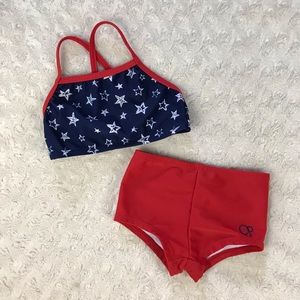 OP Bikini Set Red White & Blue Star Print 12M